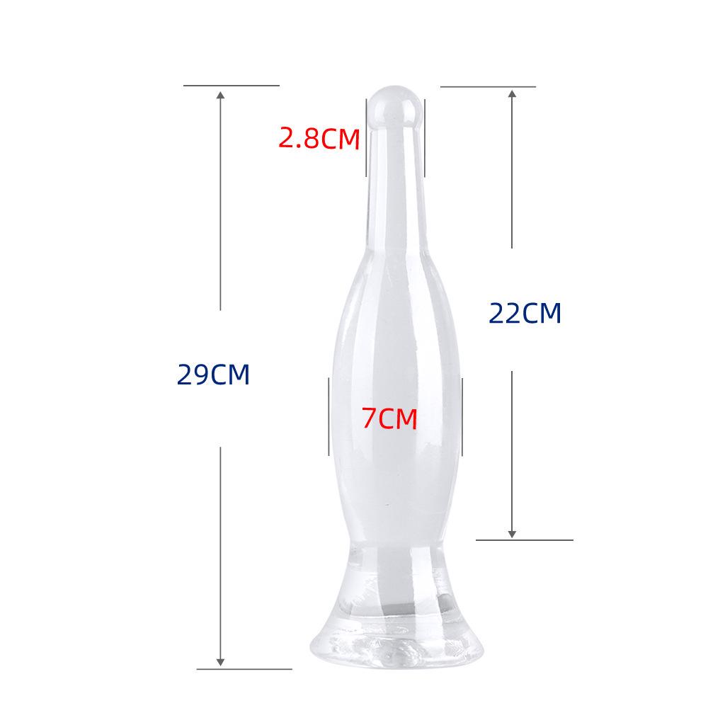 Kristallklares XL Anal Plug & Männlicher Masturbator: Weicher, dicker, transparenter Dilatator
