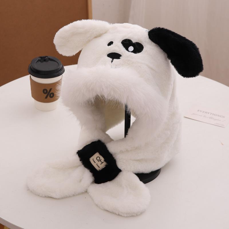 Winter Warm Vielseitig 2025 Zeigen Sie Ihr Gesicht Kleine Lei Feng Mütze Tide Niedliche Welpen Plüsch Ohrenmütze Kinder