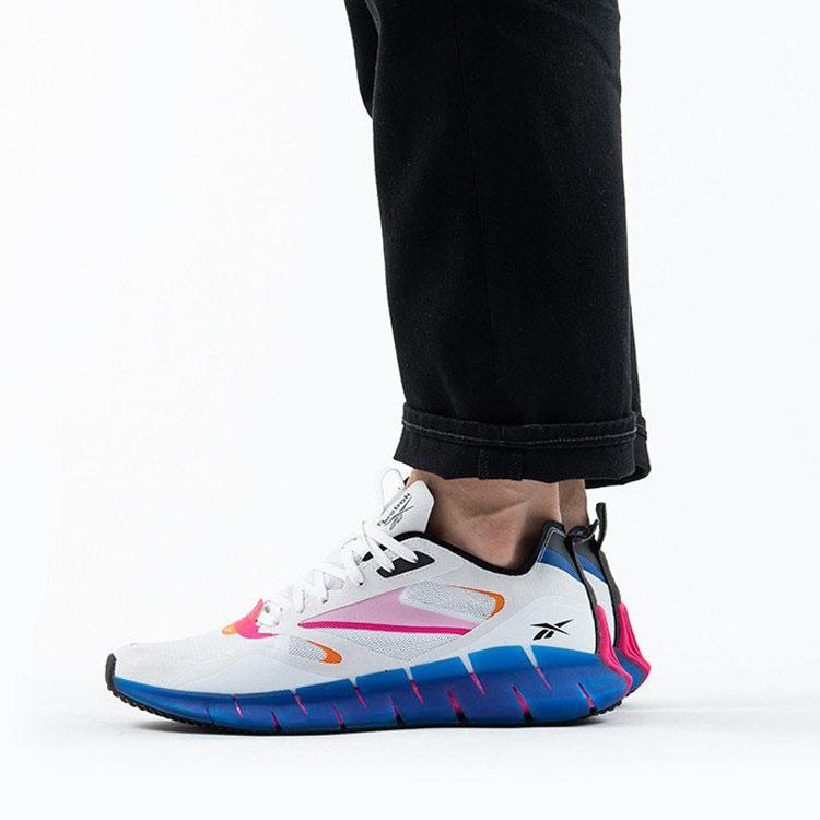 Reebok Zig Kinetica Horizon Low Top Running Shoes Unisex Running Shoes White Pink FW5300