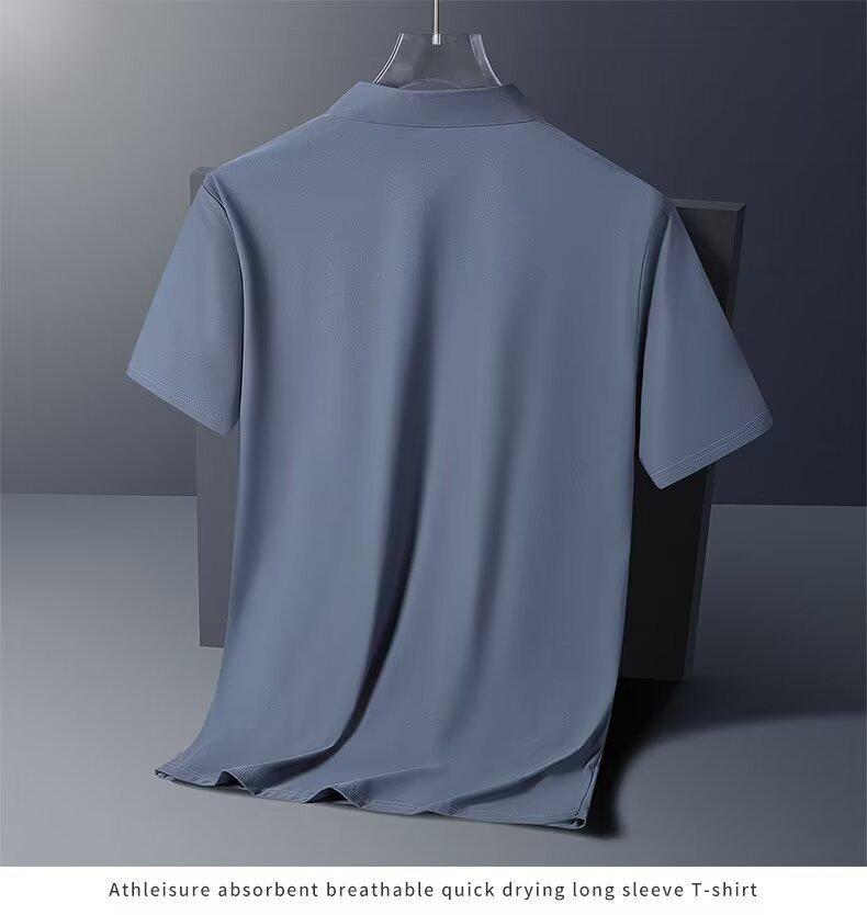 Men's Quick-Dry Ice Silk Stretch Polo T-Shirt