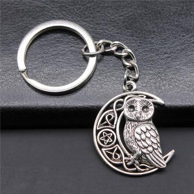 1 Piece 26x33mm Viking Owl Charms Keychain Gift Party