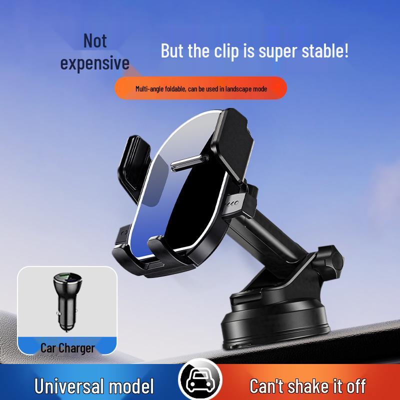 Longqi Retractable Suction Cup Car Phone Holder for Center Console Navigation