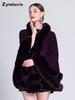 Damen Oversize Wollmantel mit dick gestricktem Kragen für Herbst Winter Eleganz
