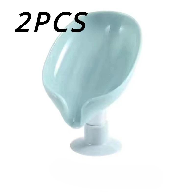 Soap Box Self Draining Soap Dish Holder Easy Clean Soap Dish Leaf Shape Soap Box Tray Soap Dish Bathroom Wash Basins Accessories
