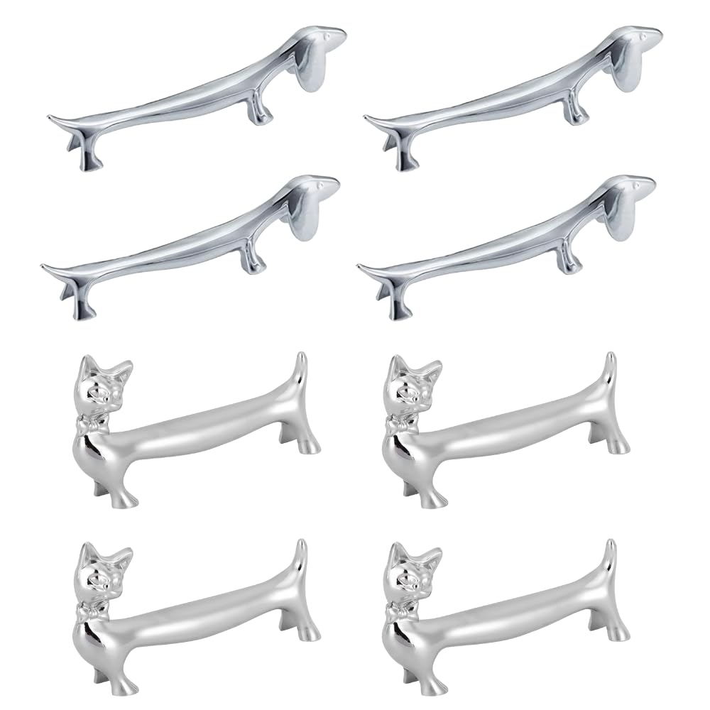 

PLEAVIT Столовые приборы Палочки для еды Скандинавское серебро Современный набор Собака Подставка, Подставка, Металл, Нож, Вилка, Кот,