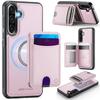 For Samsung Galaxy A36 5G Magnetic Case JEEHOOD J10 Leather Back Phone Cover with Detachable Card Holder Kickstand