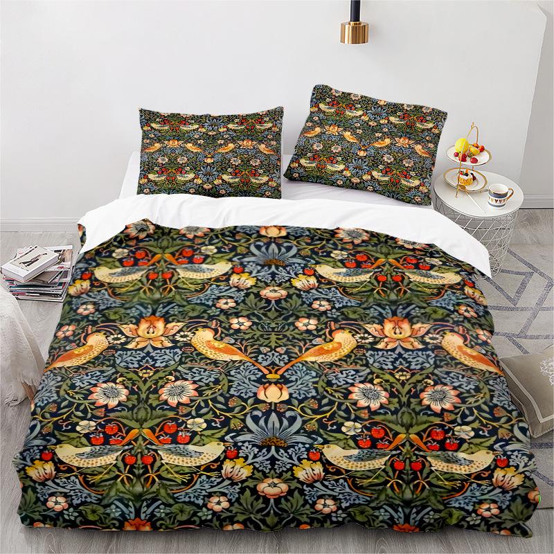 Flower Series 3D Digital Printing Three-Piece Bedding Kit Bed Sheet Quilt Cover