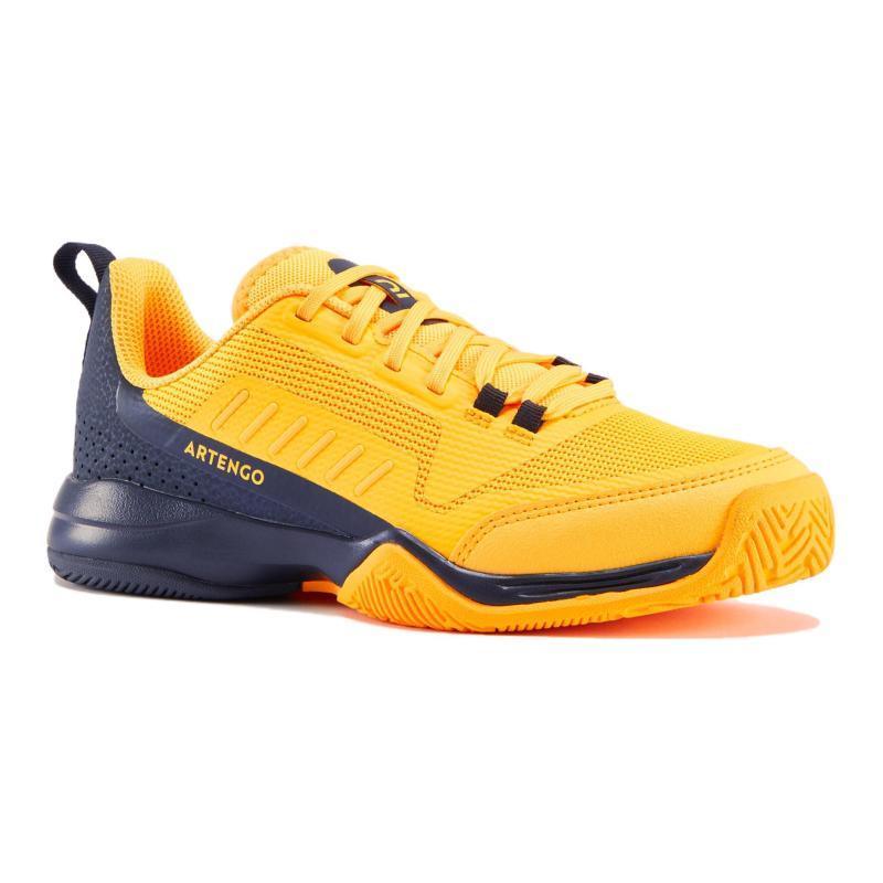 DECATHLON TS500 FAST Comfort Shock Abrasion Resistant Low Top Trainers Fluorescent Yellow Kids
