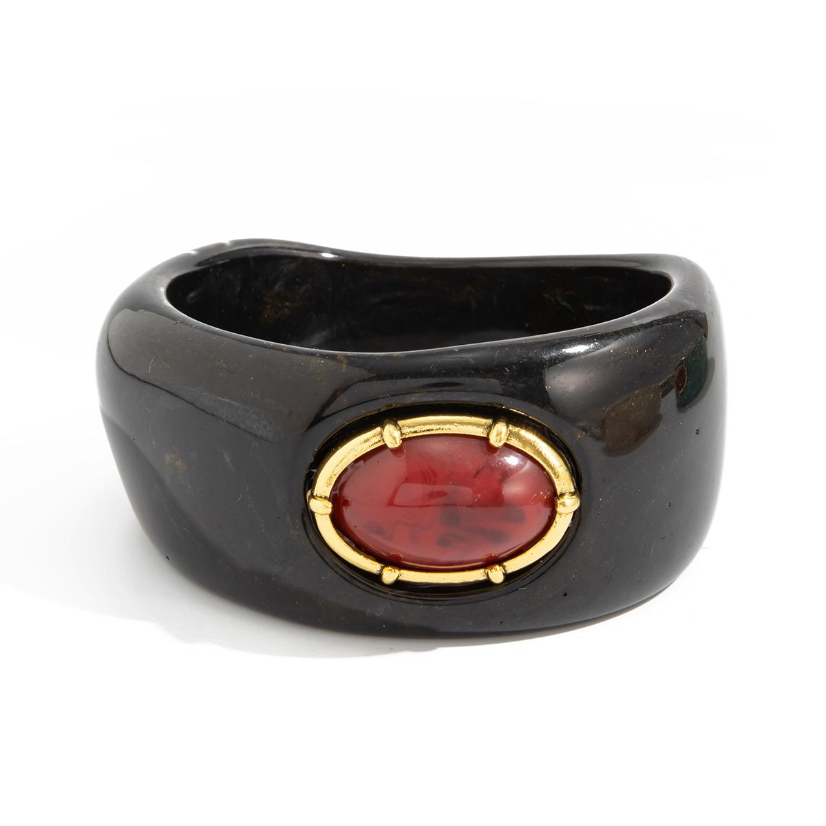 

DIEZI Exaggerated 3 Colors Geometric Resin Acrylic Wide Bangles Jewelry Fashion Hip Hop Round Bracelet Bangles For Women Men