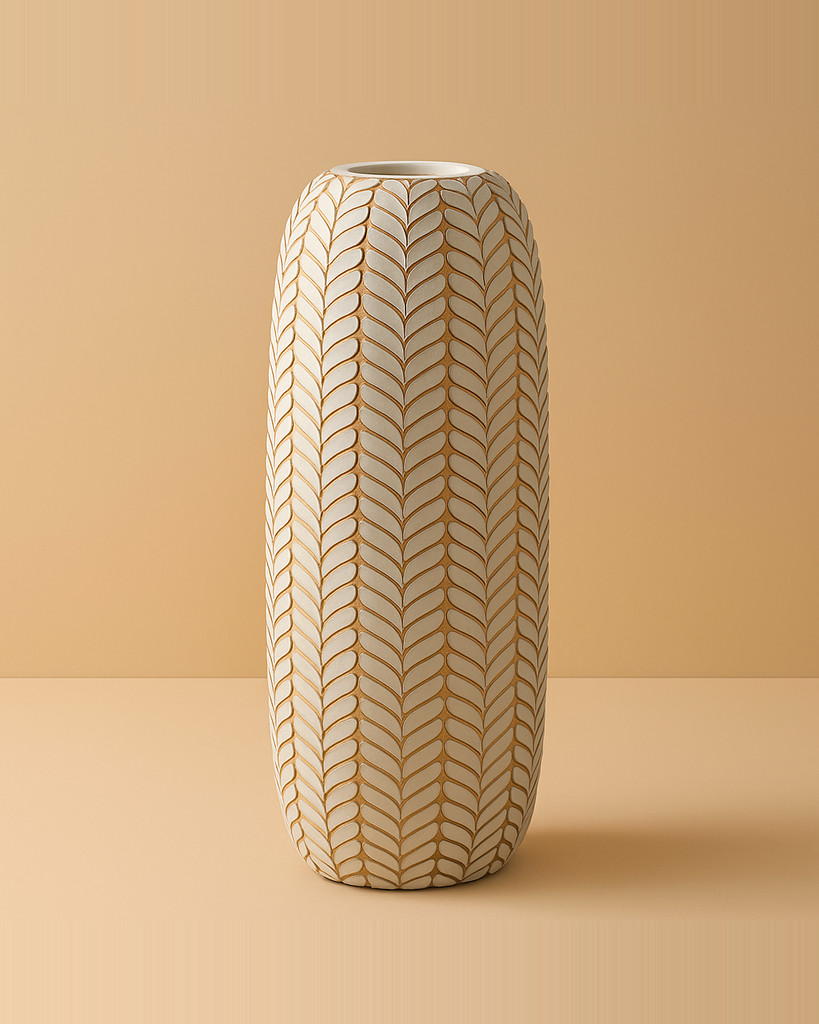 Vase Resina Leaf Cm Ø 20X67