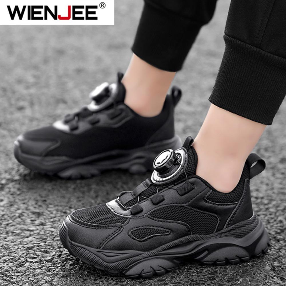 Children'S Fashion Sports Shoes Breathable Student Black School Walking Shoes Anti-Skid Boys& Girls Casual Running Sneaker