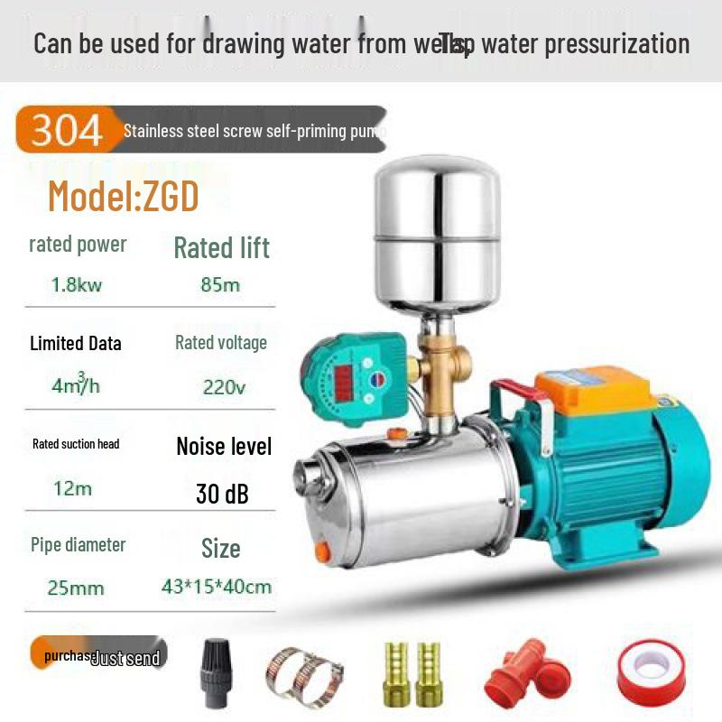 Bomba de Poço Autoescorvante de Aço Inoxidável: Bomba de Pressão de Água Automática com Alto Poder de Sucção