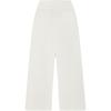 Fila Logo Print Solid Color Outdoor Casual Loose Fit Wide Leg Knit Sports Pants Women bottoms Steam-White F11W439608FIV