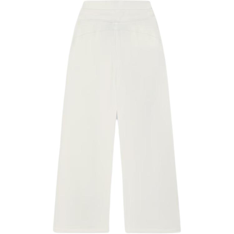 Fila Logo Print Solid Color Outdoor Casual Loose Fit Wide Leg Knit Sports Pants Women bottoms Steam-White F11W439608FIV