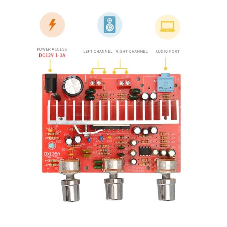 Car Stereo Amplifier Board DC12V 50Wx2 Dual Channel Amplifier Board 13135 Chip
