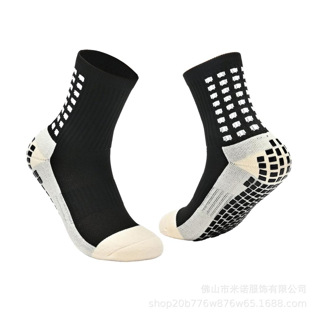 Professional Non-Slip Mid-Calf Football Socks: Silicone Grip, Breathable, Sweat-Absorbent for Men's Sports Training and Competition.