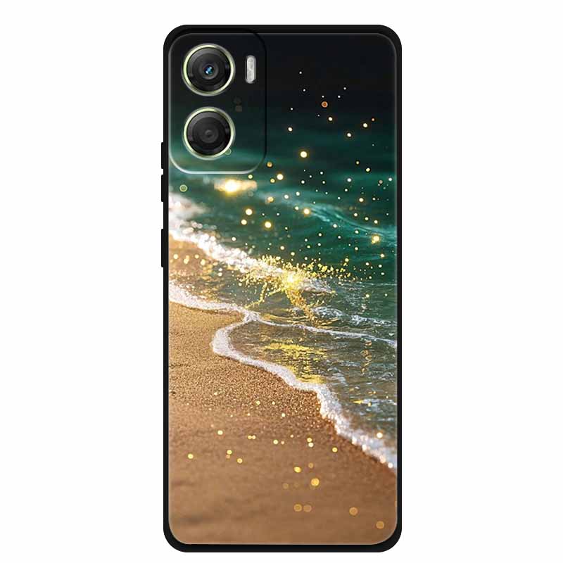 Flowers Case For Motorola Moto G06 G 06 4G Soft Silicone Phone Cover Funda Black TPU Protective Bumper Back Fashion Coque Shell