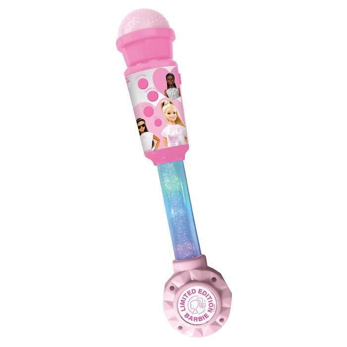 Microphone Barbie avec tube lumineux, enceinte (entrée auxiliaire), mélodies et effets sonores