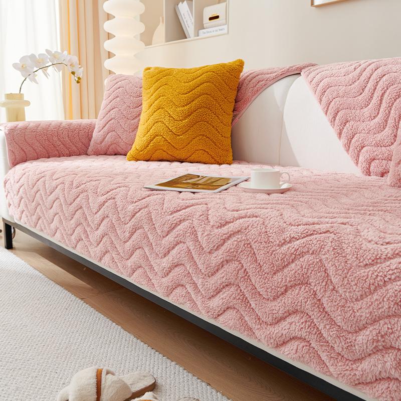 

Плюшевая подушка для дивана, зимнее теплое толстое одеяло из овечьей кожи, нескользящая подушка для дивана, зимнее полотенце на спинку 70*70cm