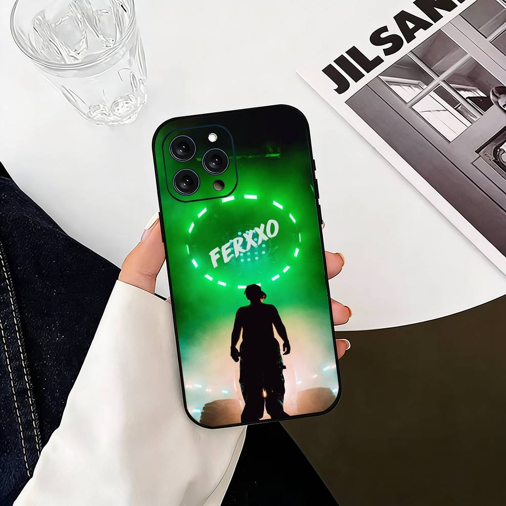 

singer Feid Ferxxo SlXDO Phone Case For iPhone 17,16,15,14,13,12,11 Plus,Pro Max,XS,Soft Silicone Black Cover iPhone12PROMAX