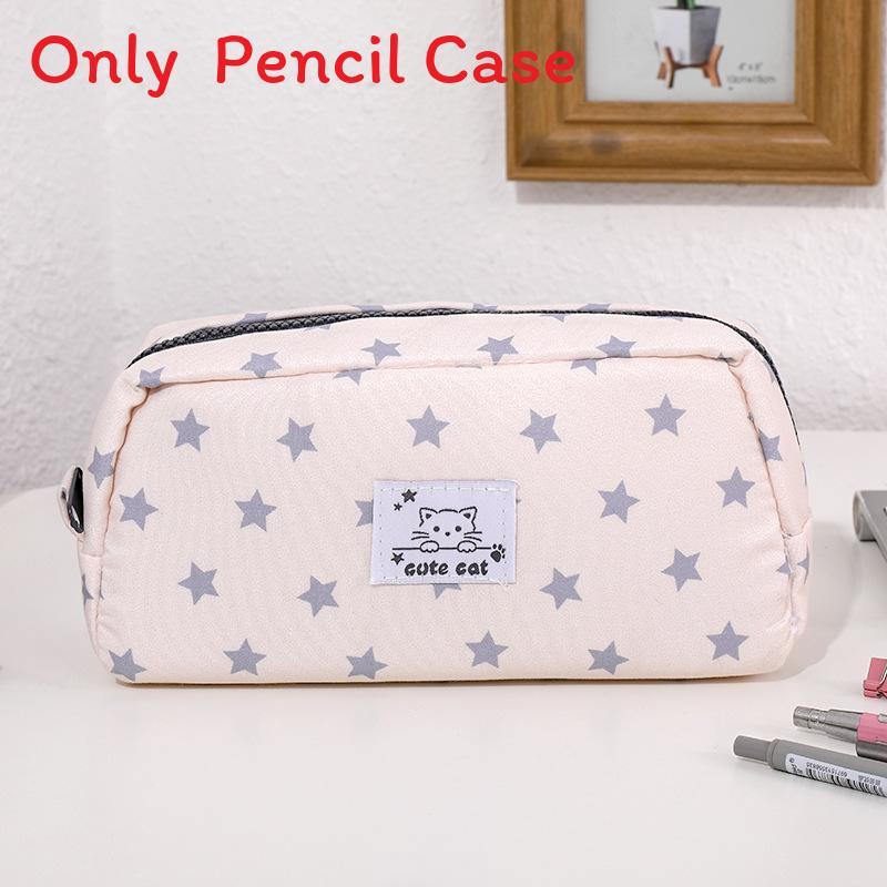 Style Star Cat Pencil Case With Large Capacity For Students And Office Use