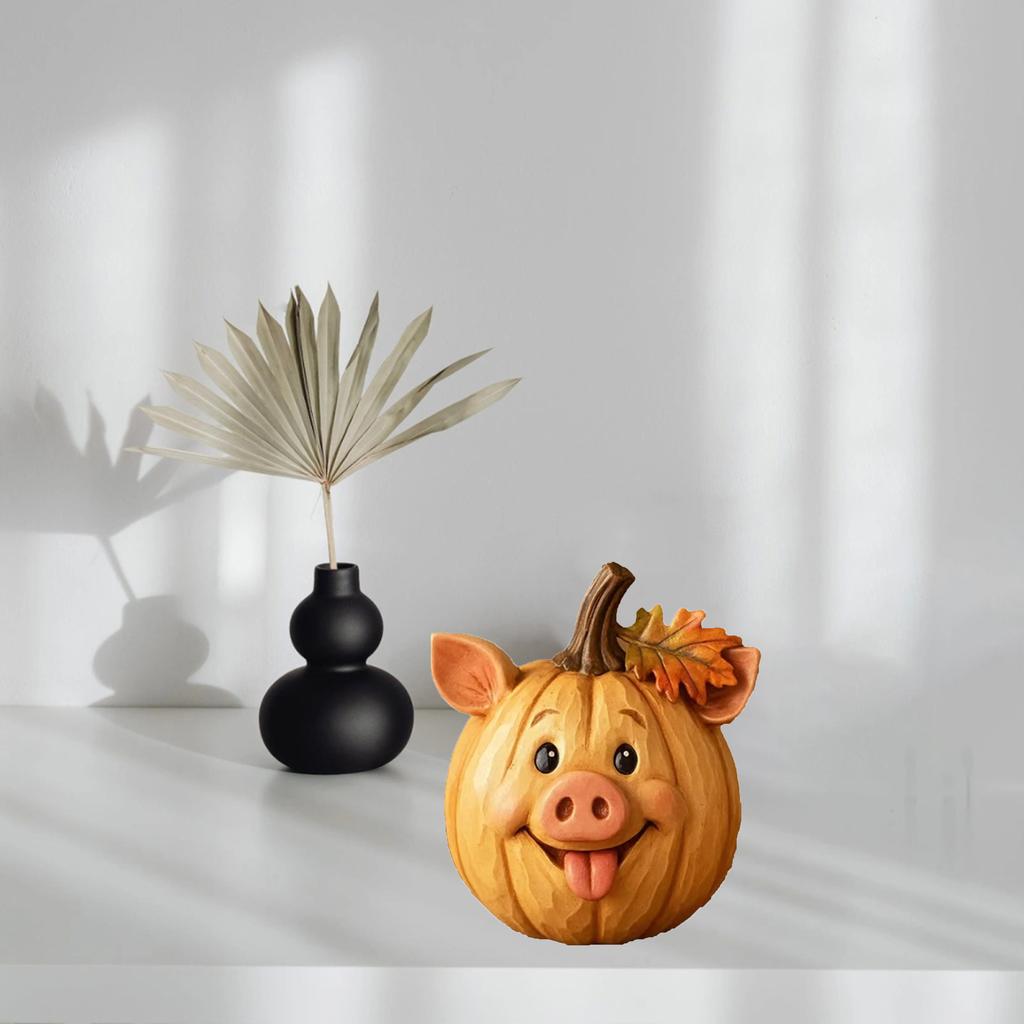 Gresskarstatuer av husdyr, Resinpynt, Hjemmedekorasjoner til skrivebord, Høytidsdekorasjoner