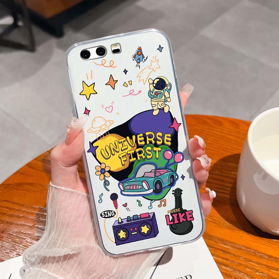 Per Huawei P10 Lite P10 Plus Custodia per Telefono Stile Casual Fantasie Silicone Morbido TPU Trasparente Leggera Copertura Per Huawei P 10+ Funda