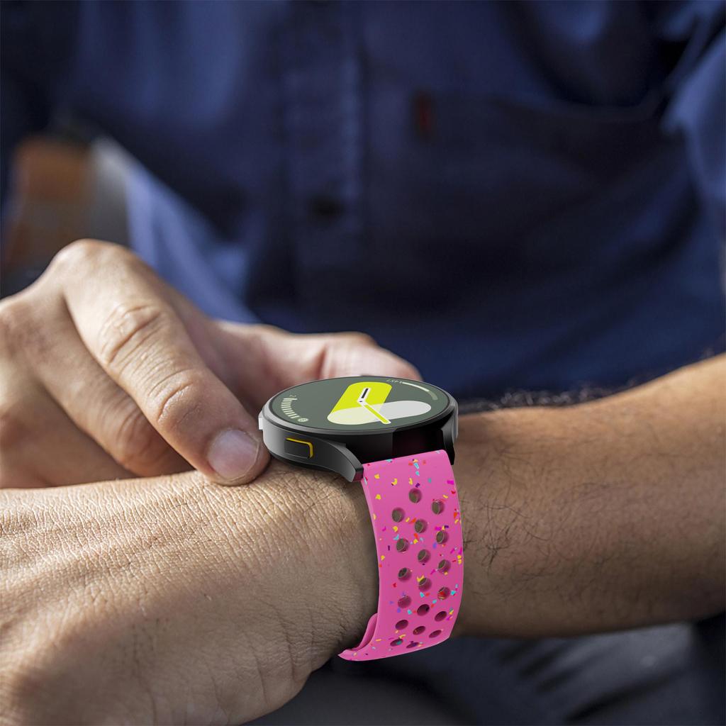 20/22mm Round Hole Silicone Strap Suit for Samsung Watch Series In 20/22mm Width Eco-friendly Silicone Strap with Grainy Pattern