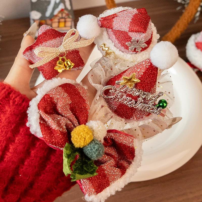 2025 New Cute Christmas Hat Hair Clip & Headband for Women: Festive Girlish Hair Accessories