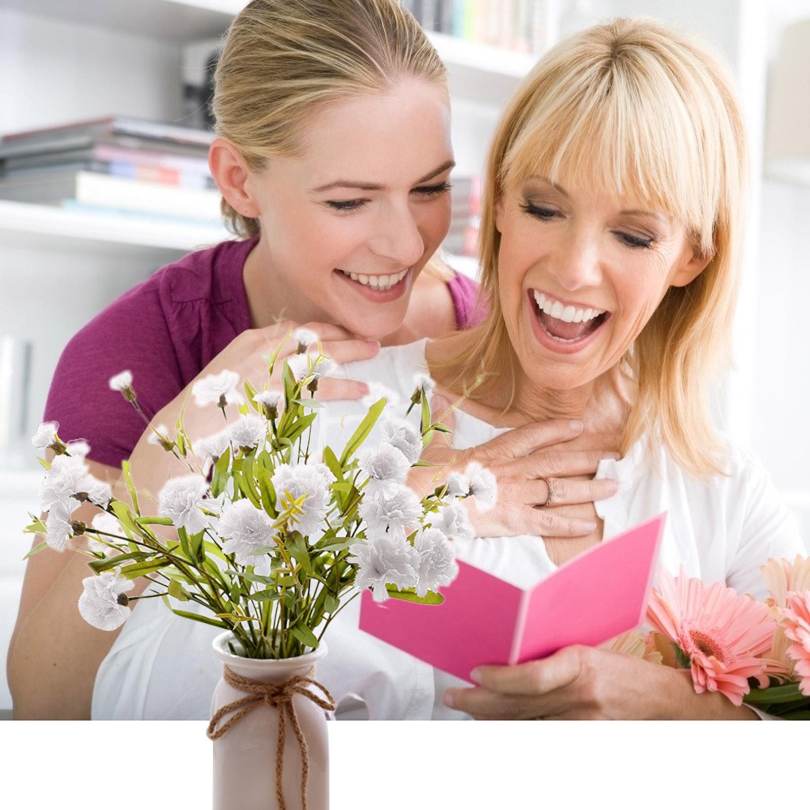 

1PCS Artificial Flower Carnation 6 Heads Home Decoration, Mother s Day Gift Feat белый