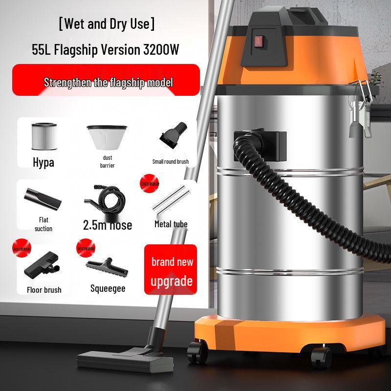 High-Power Wet/Dry Vacuum Cleaner for Home, Workshop, Car Wash, Grout, and Industrial Use
