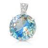 69 Ct+ A++ Natural Round Cut Mystic Topaz 925 Sterling Silver Pendant Certified