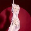 Sexy Women Dot 1D Thin Glove Elastic Oil Glossy Shiny Long Finger Glove Sheer See Through Long Glove Driving Dance Gloves