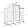 6 X 2.5ft Polycarbonate Greenhouse Walk-In Green House with Rain Gutter, Sliding Door, Window, Foundation, Silver