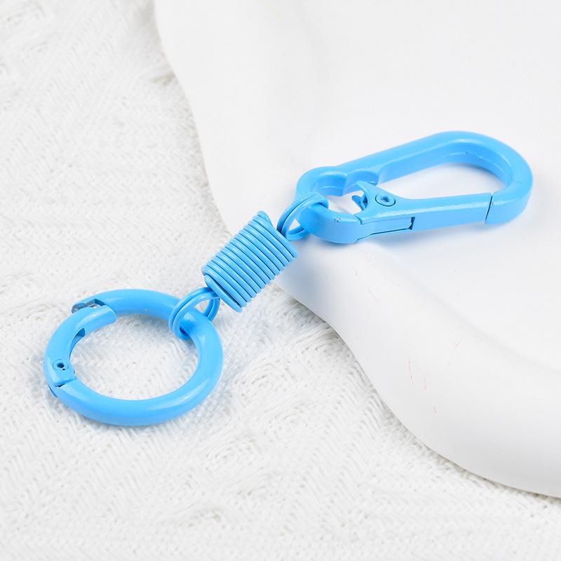 Bunter doppelseitiger Schlüsselanhänger mit Spirale für Rucksäcke und Autoschlüssel