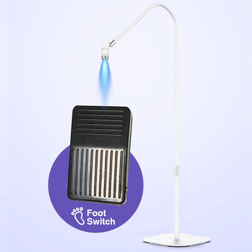 Eyelash Extension Glue Lamp 5 Brightness Adjust Height Flexible Gooseneck Lash Curing LED Light with Foot Pedal Control for Beauty Salon