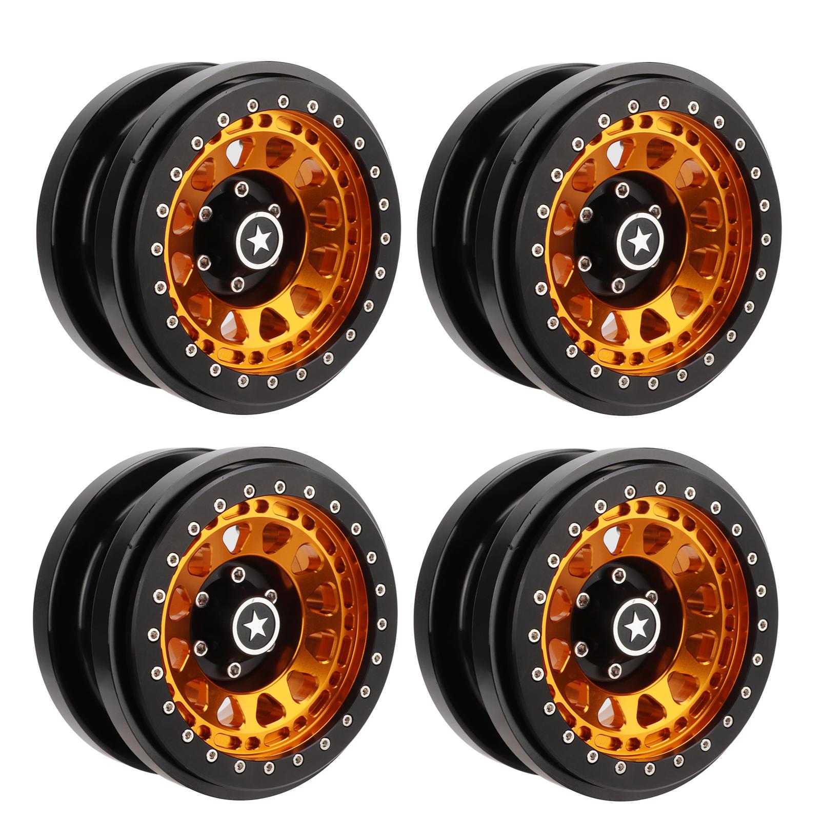 

4 PCS RC Vehicle Wheels Rims 2.9in 12 Hole Aluminum Alloy RC Model Car Non Stick Metal Wheel Hub for 1 6 AXAIL SCX6 Gold
