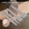 Aug. Lacing Stitching Chisel Set DIY Leather Craft Tool 4Mm Diamond Hole Punches For Leather 1/2/4/6 Prong Perforate Sew Tools