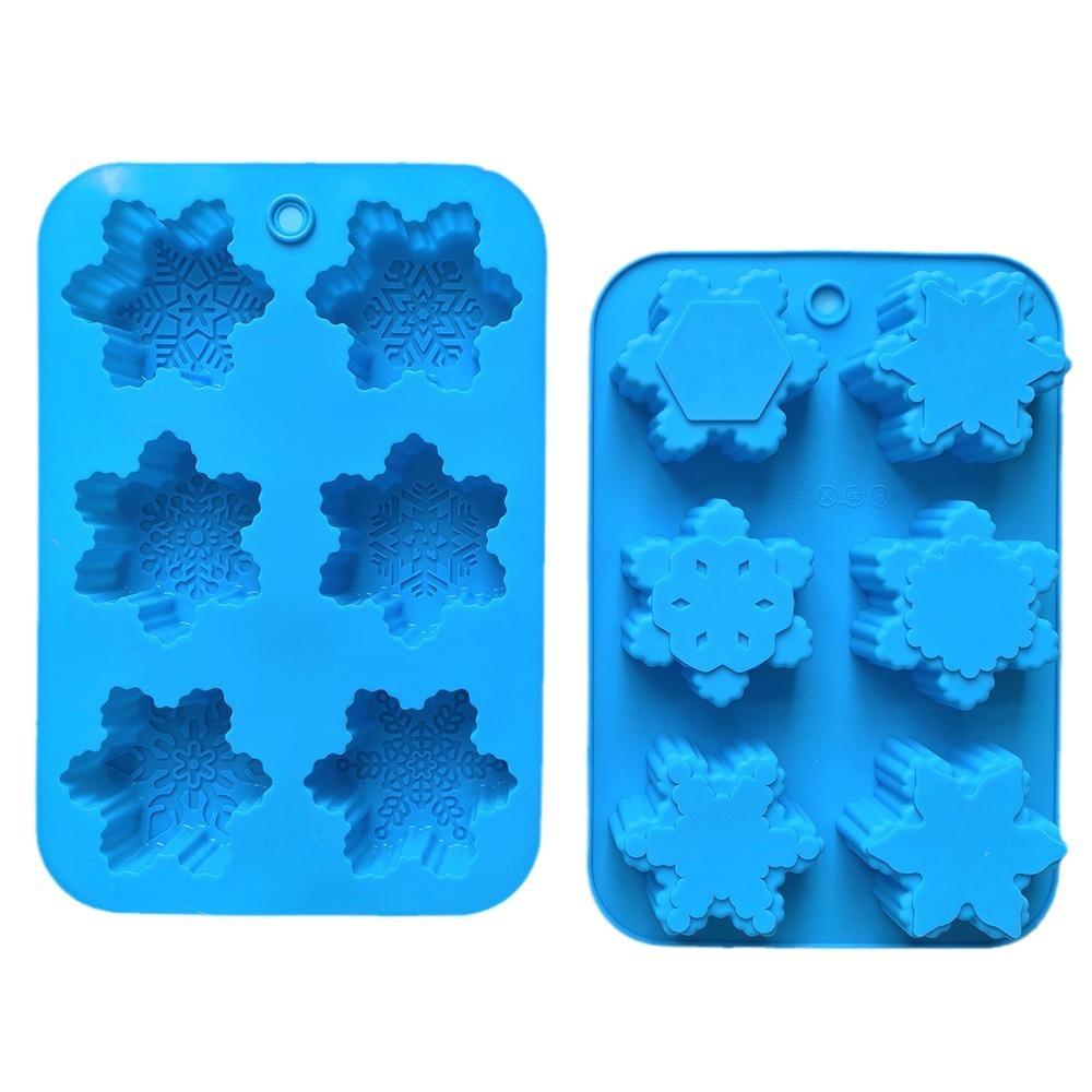 2pcs Creative Practical Random Color Snowflake Shape Silicone Mold Handmade Soap Mold Party Gift