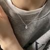 Korean Style Retro Pearl Necklace: Women's Multi-Layer Asymmetrical Clavicle Chain with OT Buckle