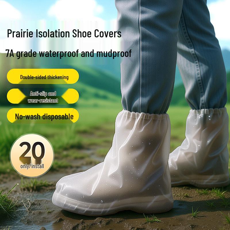Grassland Disposable Non-Slip Shoe Covers: Anti-Dirt, Thickened, Wear-Resistant for Hiking & Mountaineering In Xinjiang