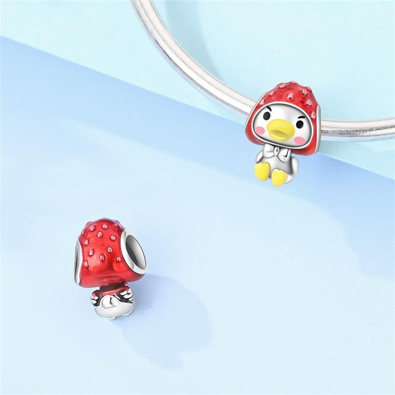 925 Silver Red Series Cat Ladybug Koi Fish Heart-Shaped Charms Beads For Women Fit Bracelet DIY Jewelry Gifts