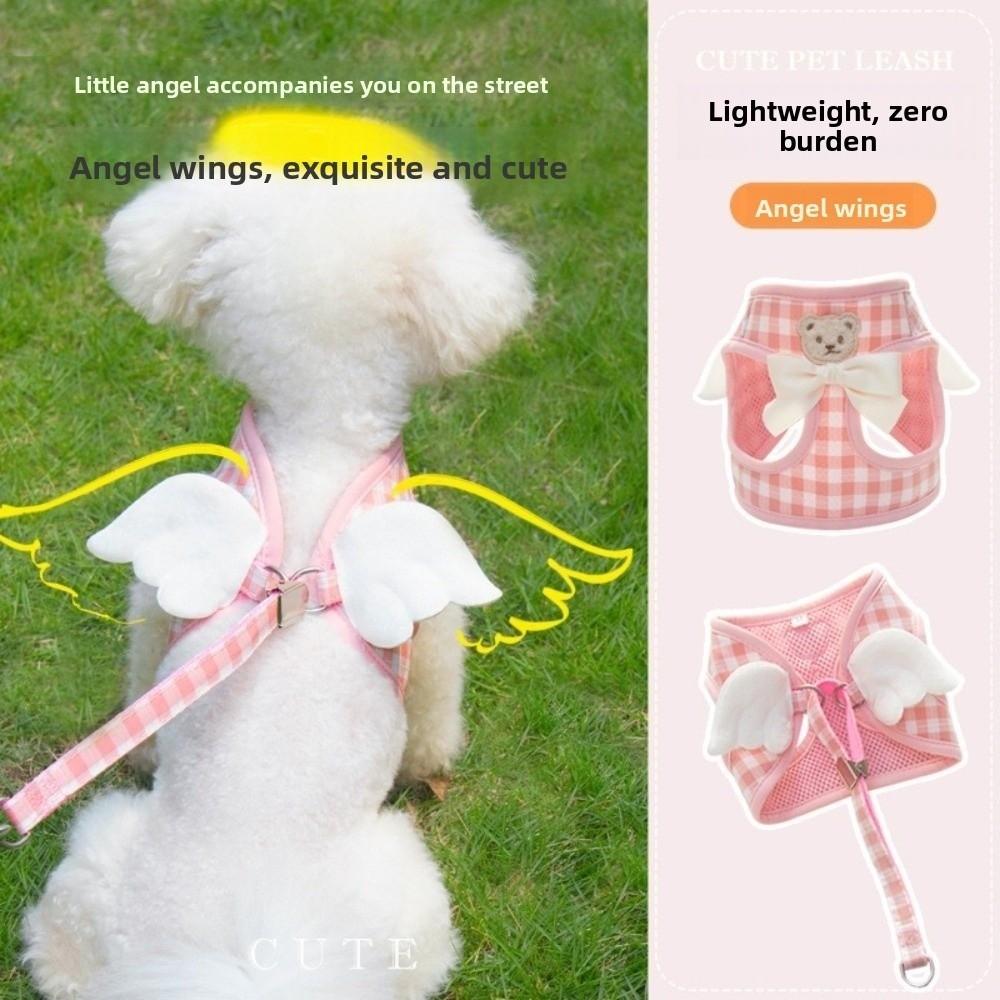 Breathable Cat Dog Harness Set Adjustable Cat Leash Cute Dog Traction Rope Walking
