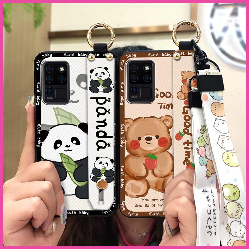 Kickstand Dirt-resistant Phone Case For Oukitel C21 Fashion Design Anti-knock Wrist Strap Back Cover Cute Waterproof