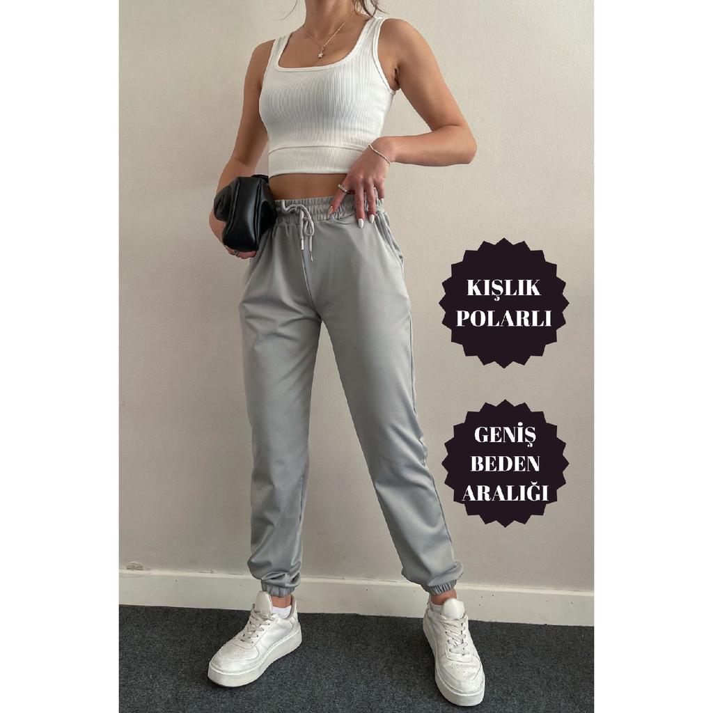 Female Diver Fabric Winter Polar Jogger Jogger High Waist Pocket Black Tracksuit Six