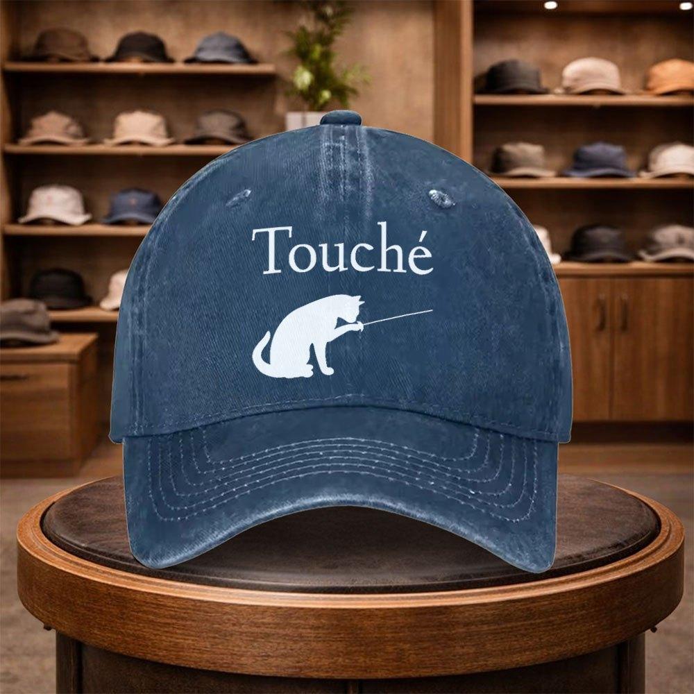 MenS Cat Fencing Baseball Cap Outdoor Fashion Adjustable Casual Hat Urban Style Lightweight Fashion Duck Tongue Hat Four Seas