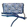 New MCM Aren Jacquard Textile, Leather Trim Wallet, Shoulder Bag, Crossbody Bag Large Women's Blue MXECATA01LU001