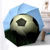 Soccer ball, Grass field Automatic Folding Umbrella Compact 8 rib Design, Unique Style, Suitable for Everyday Outdoor Use, Perfect Gift for