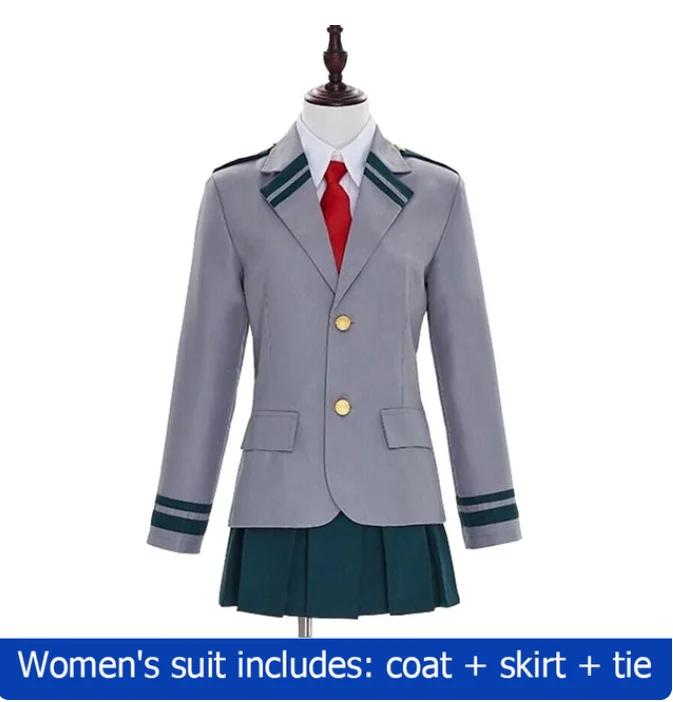 Anime My Hero Academia Disfraz Cosplay de Midoriya Izuku Set de Uniforme Escolar de Todoroki Shoto Peluca Traje Unisex Halloween Juego de Rol