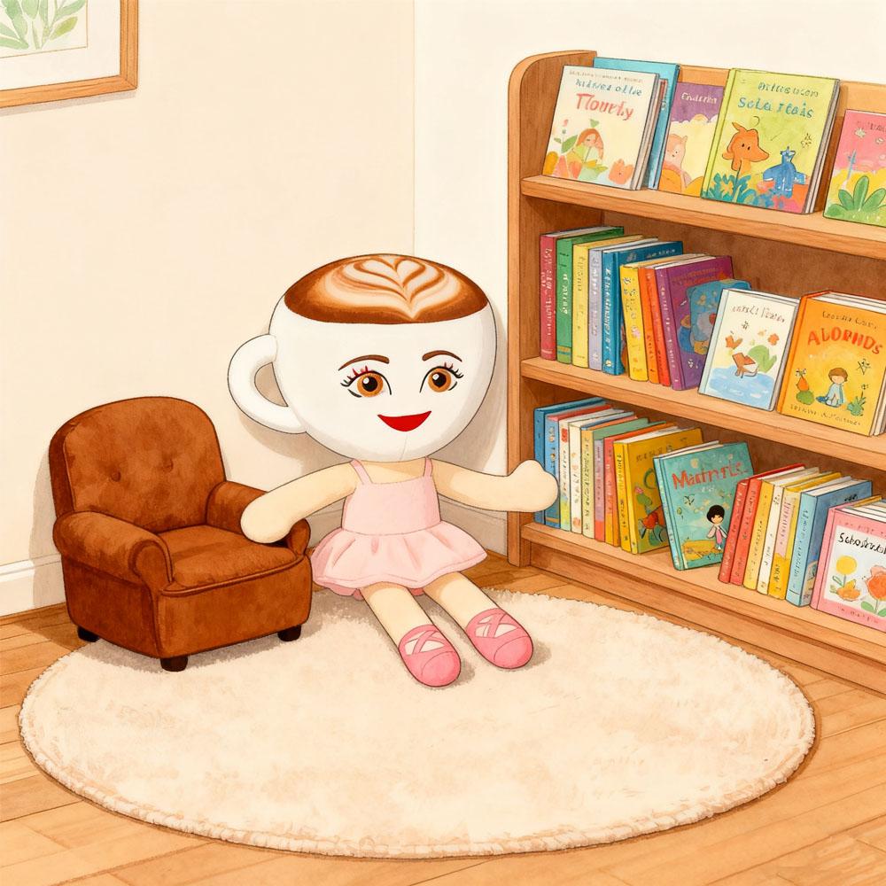 Unique Teacup - Head Plush Doll with Ballet Tutu Soft Stuffed Toy for Girls Toddlers Kids Imaginative Play Gift